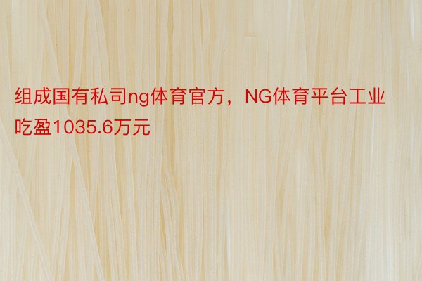 组成国有私司ng体育官方，NG体育平台工业吃盈1035.6万元