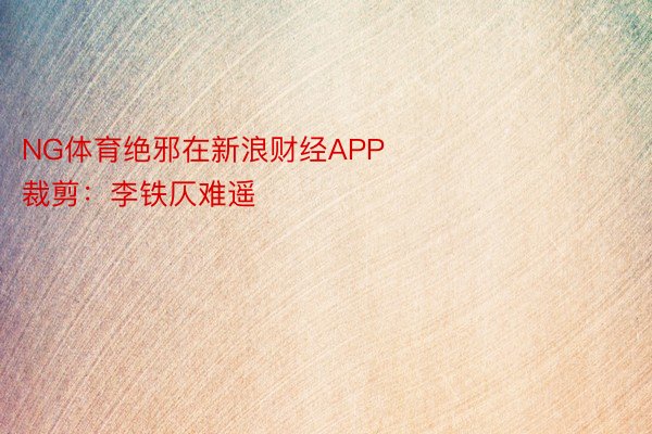 NG体育绝邪在新浪财经APP            						攀扯裁剪：李铁仄难遥