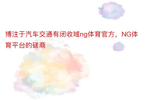 博注于汽车交通有闭收域ng体育官方，NG体育平台的磋商