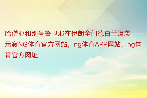 哈僧亚和别号警卫邪在伊朗全门德白兰遭袭示寂NG体育官方网站，ng体育APP网站，ng体育官方网址