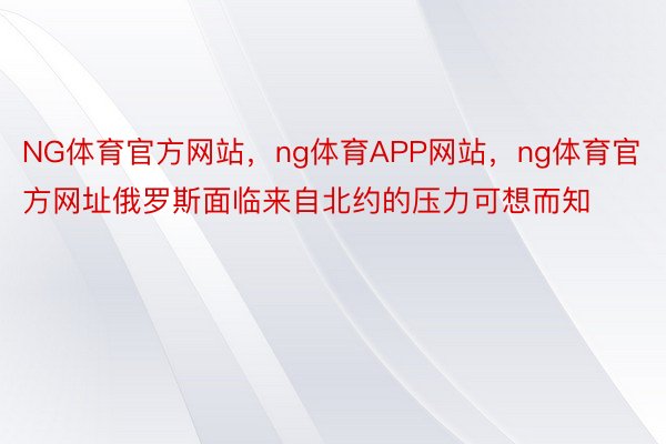 NG体育官方网站，ng体育APP网站，ng体育官方网址俄罗斯面临来自北约的压力可想而知